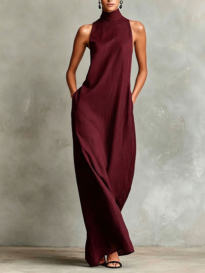 Vestido largo negro minimalista