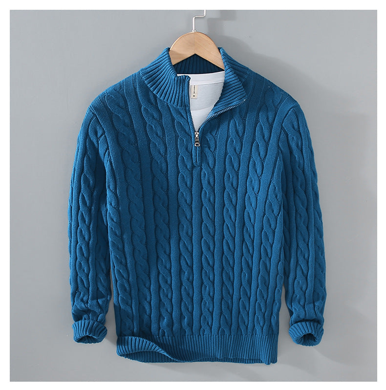 Mens Half Turtleneck Cotton Sweater