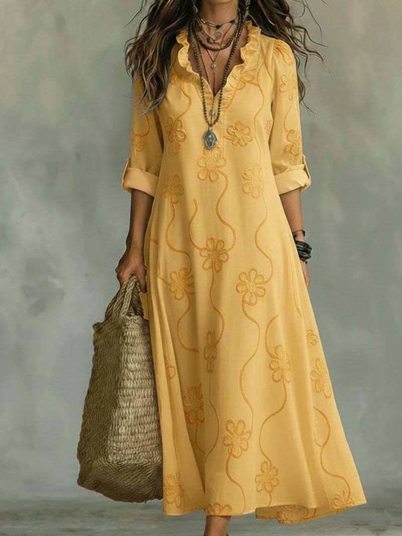 Floral Print Long Sleeve Dress