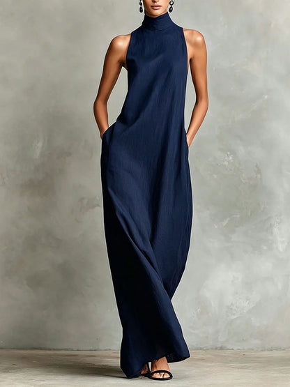 Vestido largo negro minimalista