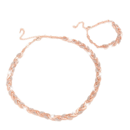 Willow Leaf Diamond Jewelry Set