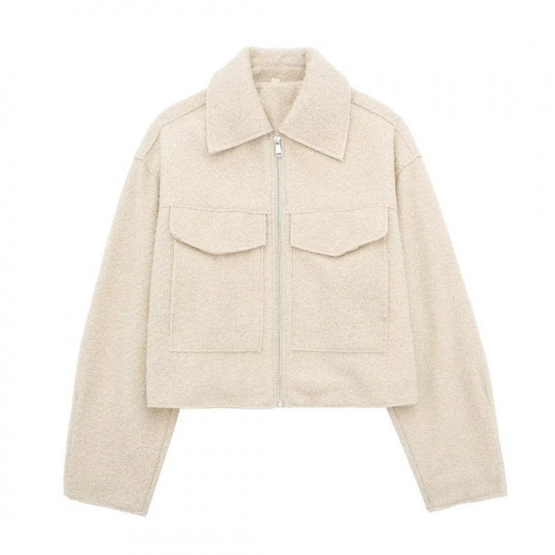 Street style tweed short jacket