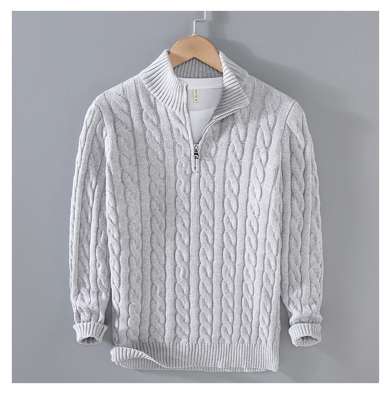 Mens Half Turtleneck Cotton Sweater