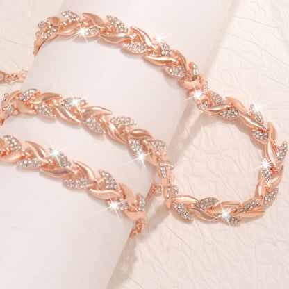 Willow Leaf Diamond Jewelry Set