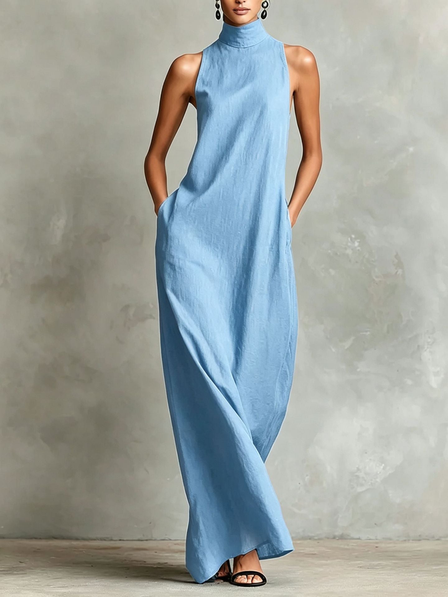 Vestido largo negro minimalista