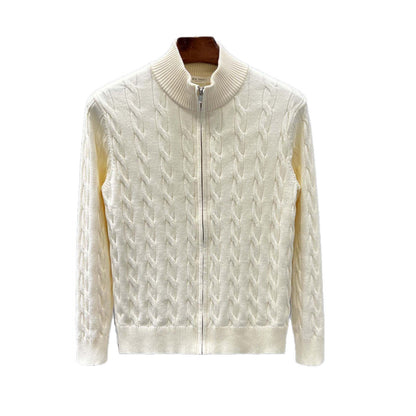 Plus-size cable knit sweater for men