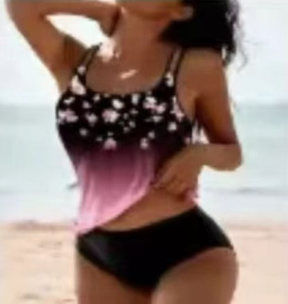 Vintage Print High Waist Bikini Set