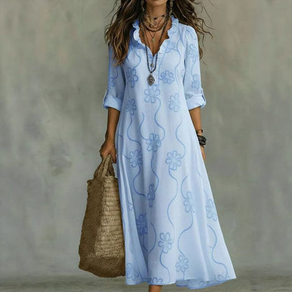 Floral Print Long Sleeve Dress