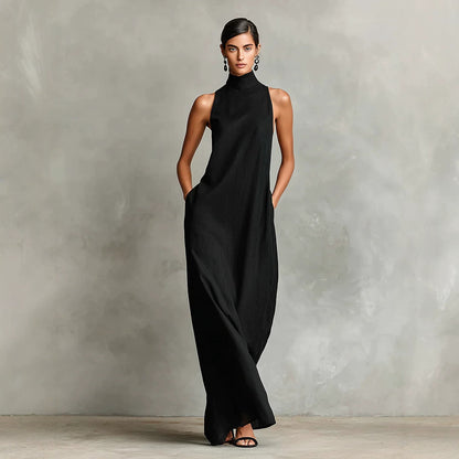 Vestido largo negro minimalista