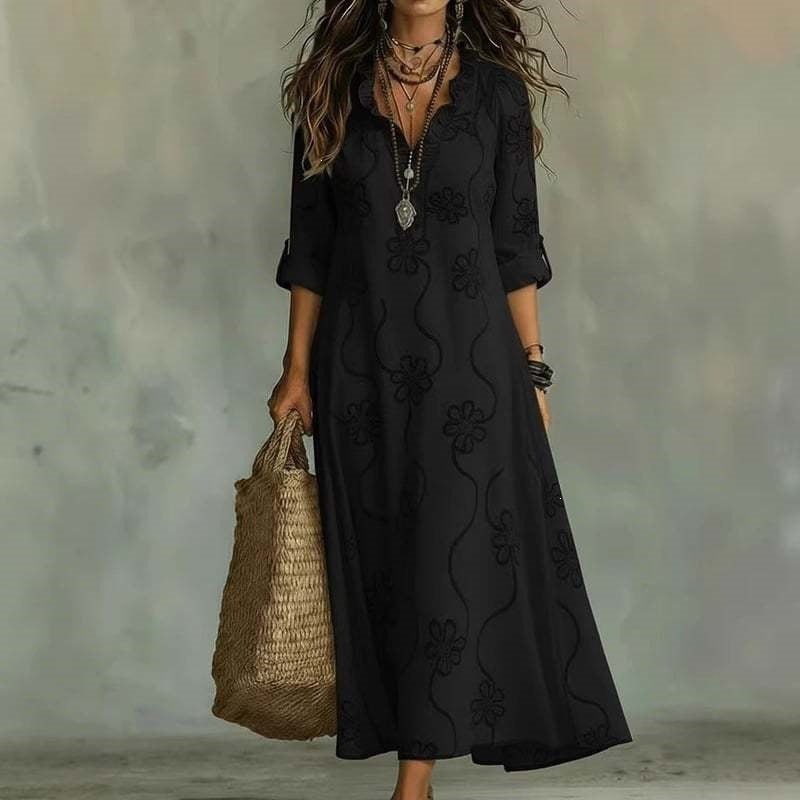 Floral Print Long Sleeve Dress