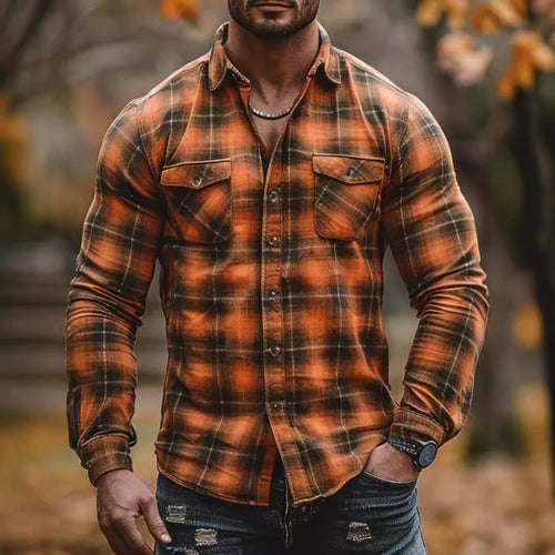 Printed and fleece men's pocket shirt