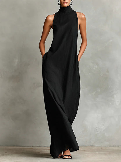 Vestido largo negro minimalista
