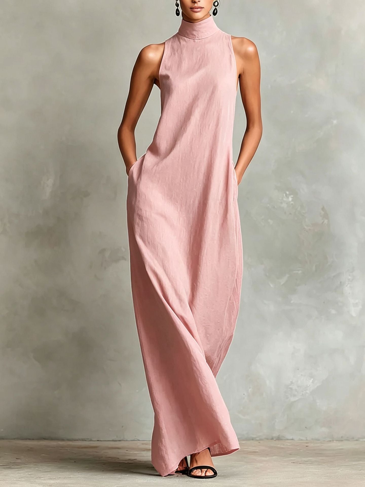 Vestido largo negro minimalista