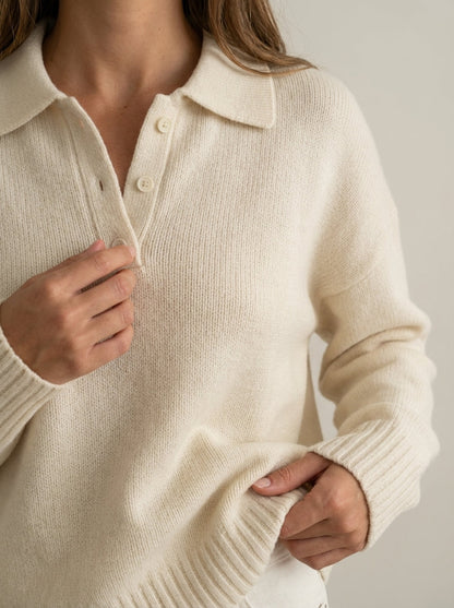 Laura - Jersey de Punto con Cuello Elegante