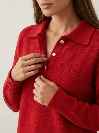 Laura - Jersey de Punto con Cuello Elegante