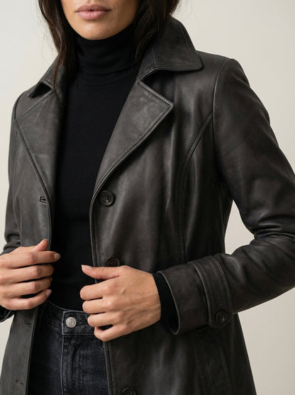 Teresa - Abrigo de Ante Estilo Vintage
