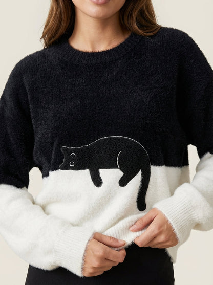 Luna - Sudadera para Mujer con Gráfico de Gato