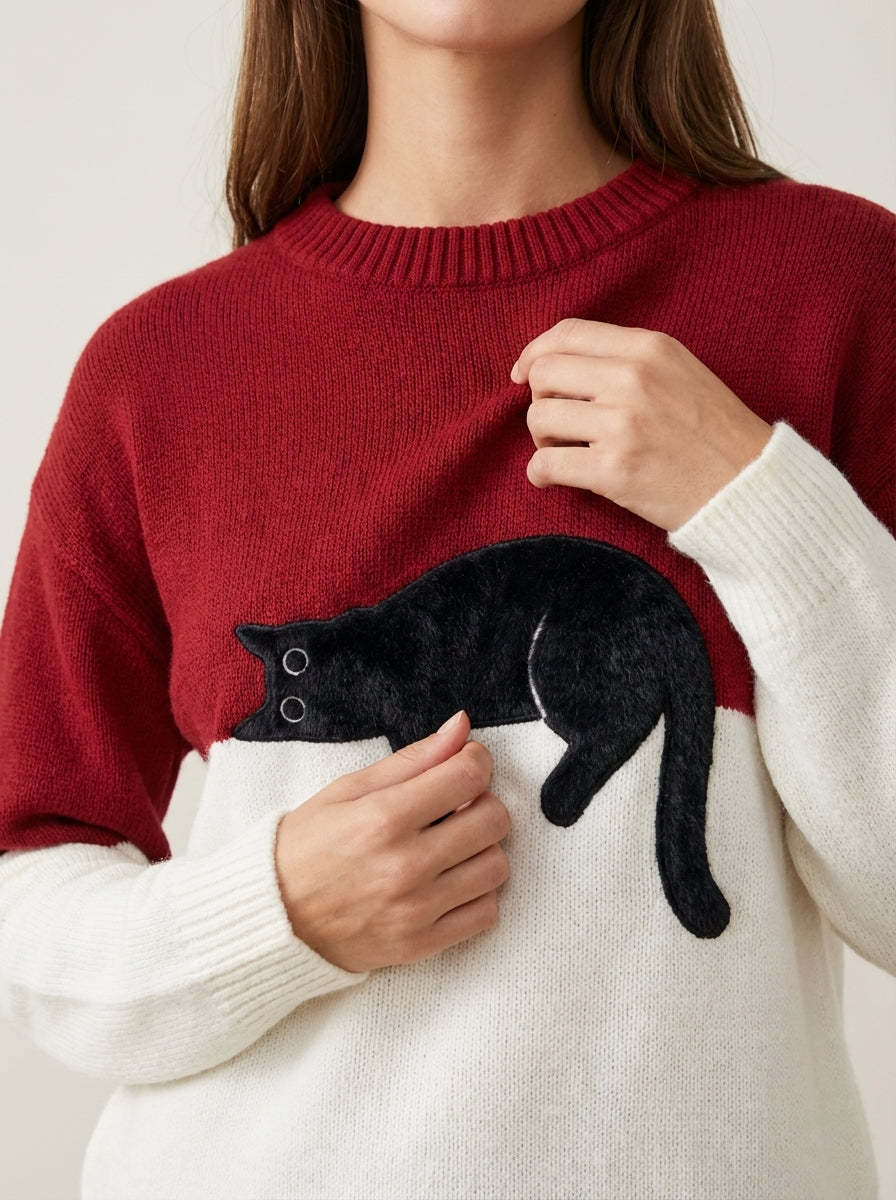 Luna - Sudadera para Mujer con Gráfico de Gato