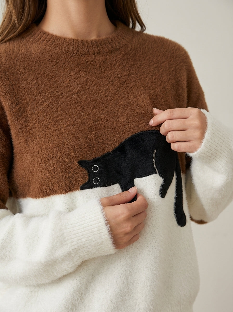 Luna - Sudadera para Mujer con Gráfico de Gato