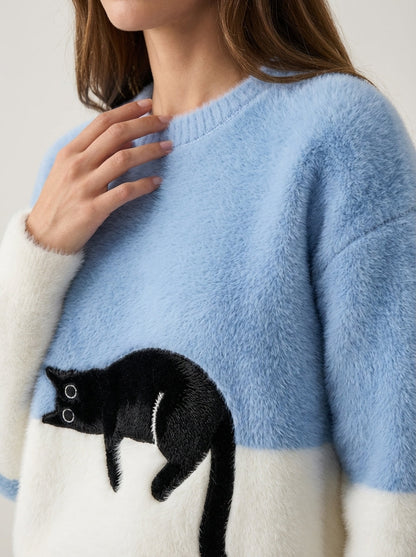 Luna - Sudadera para Mujer con Gráfico de Gato