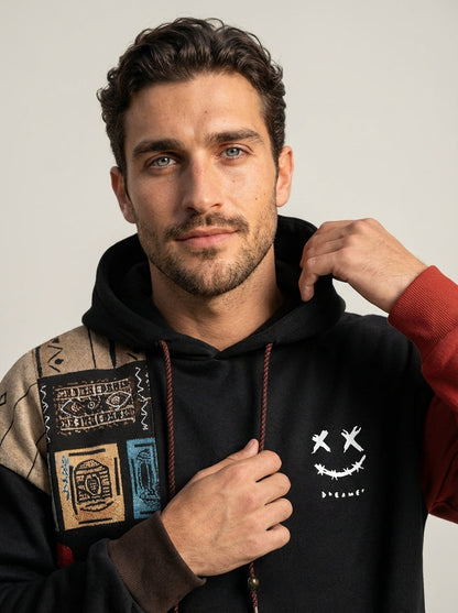 Axel - Sudadera Urbana Patchwork con Capucha