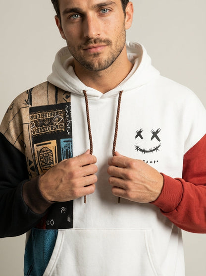 Axel - Sudadera Urbana Patchwork con Capucha