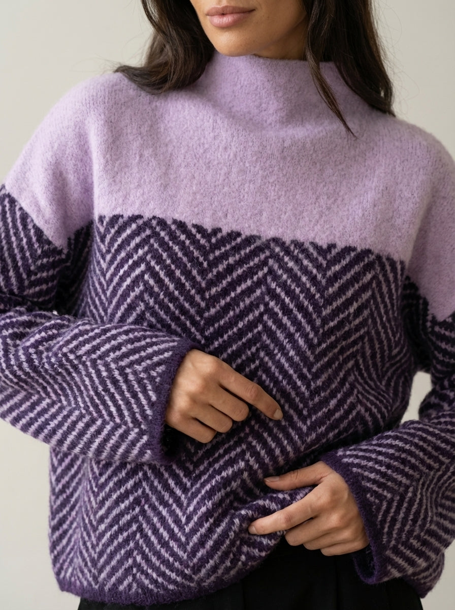 Nora - Jersey Elegante de Cuello Alto