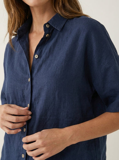 Maribel - Conjunto de Lino con Mangas Murciélago y Pantalón Ancho