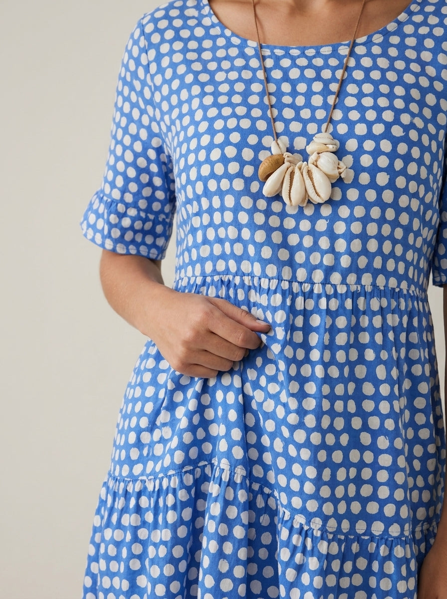 Zara - Vestido Midi de Manga Corta