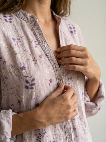 Brianna - Camisa Elegante Vintage con Estampado Floral