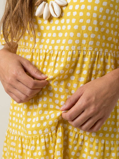 Zara - Vestido Midi de Manga Corta
