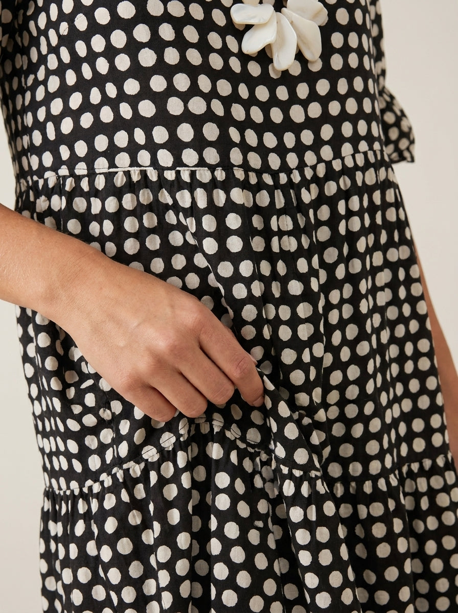 Zara - Vestido Midi de Manga Corta