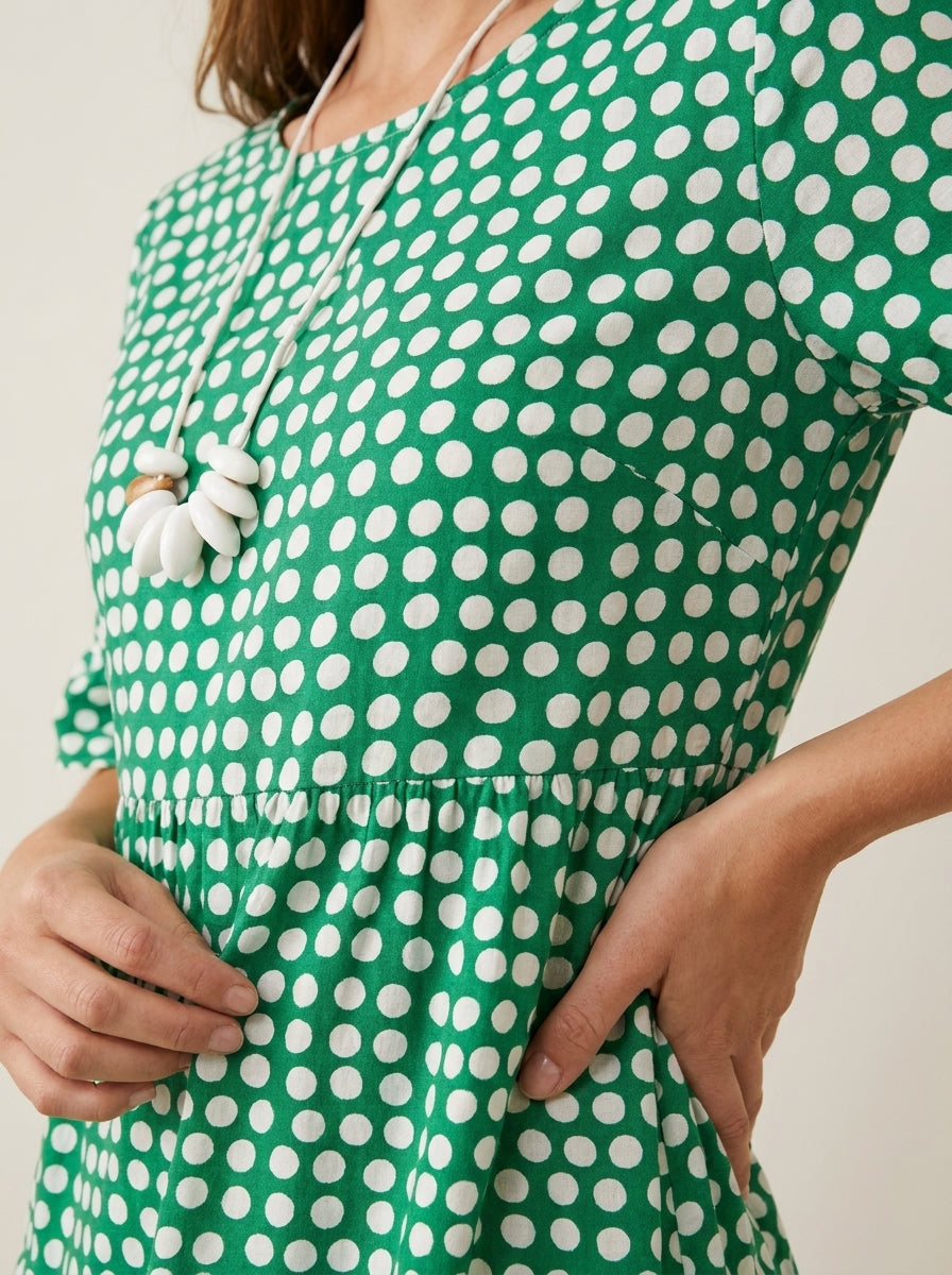 Zara - Vestido Midi de Manga Corta