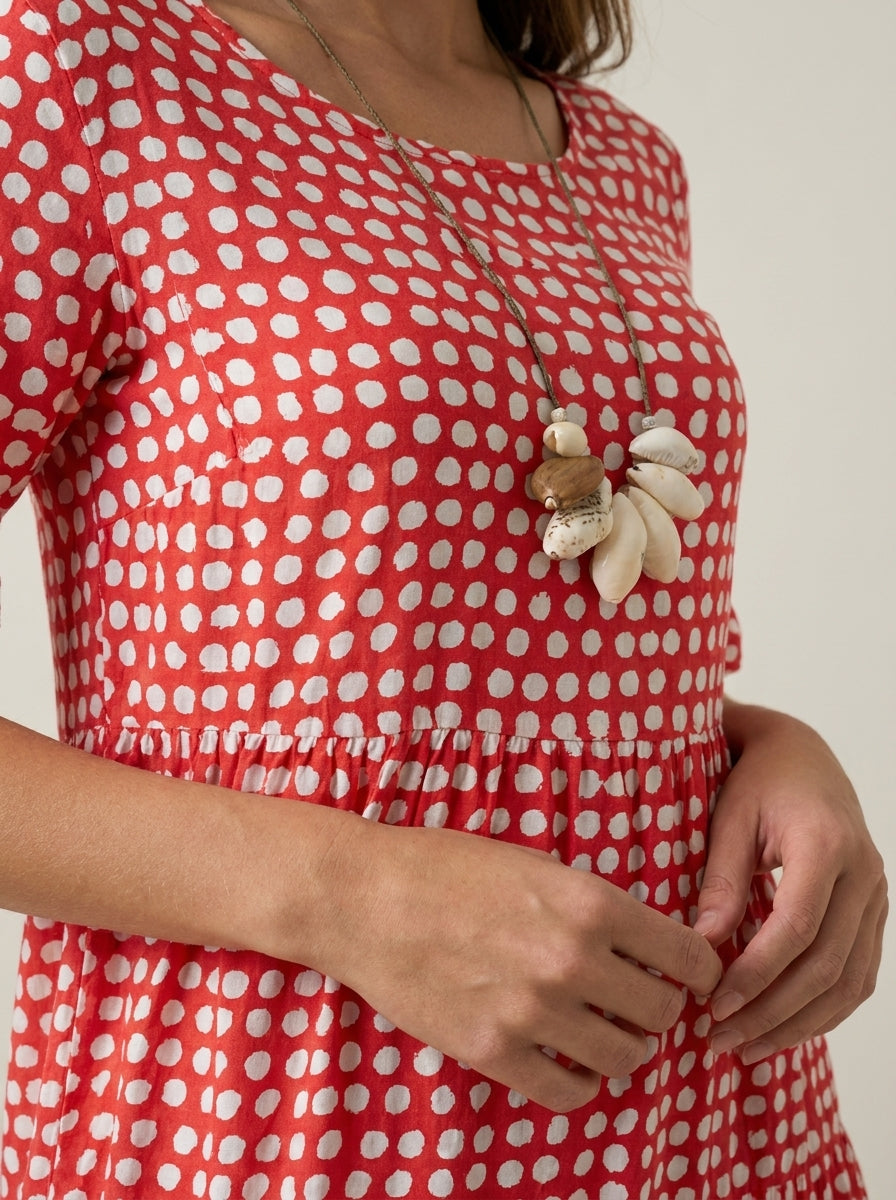 Zara - Vestido Midi de Manga Corta
