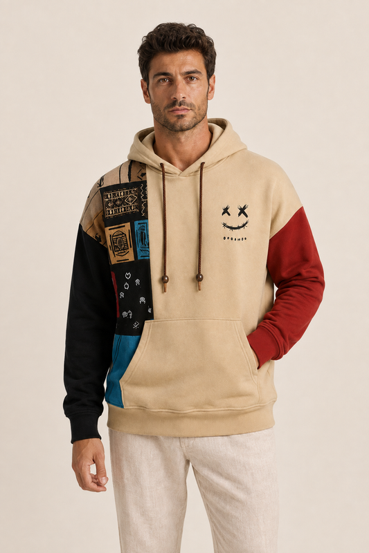 Axel - Sudadera Urbana Patchwork con Capucha