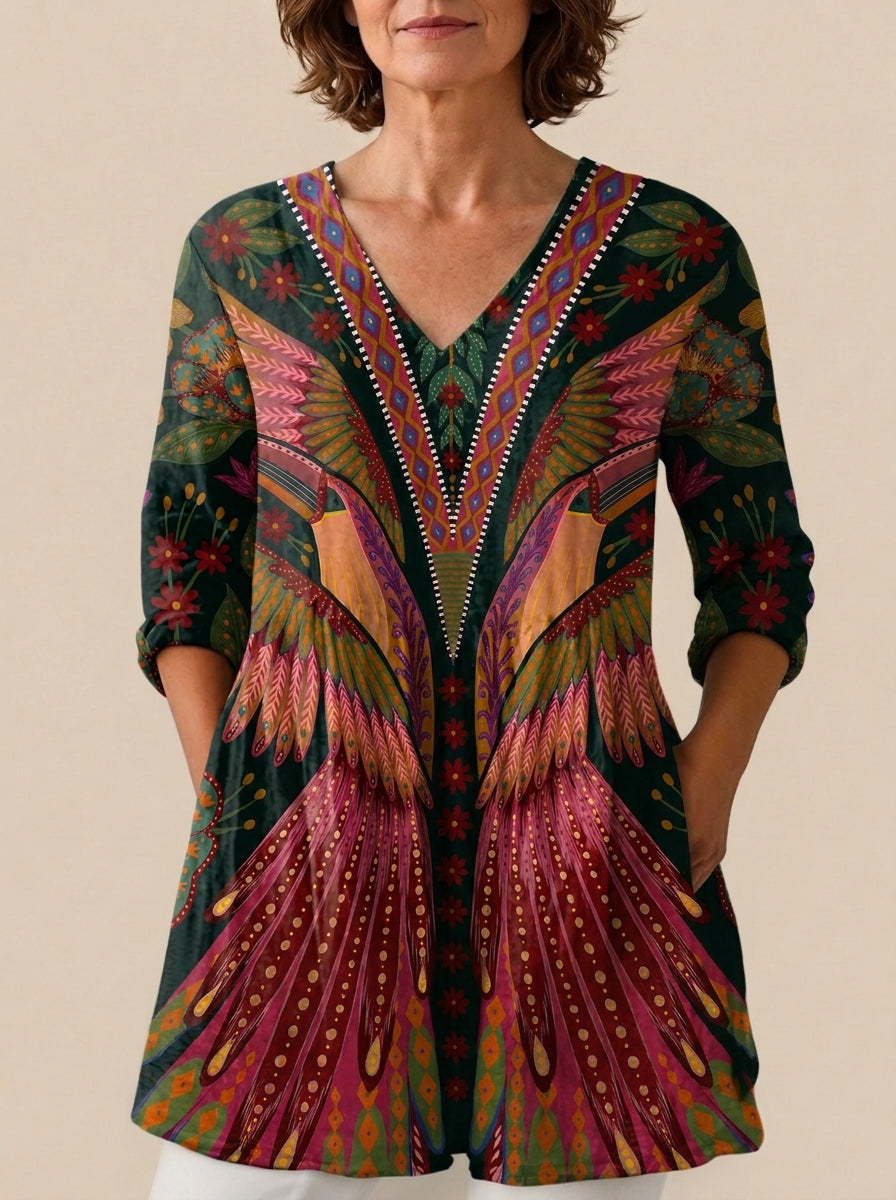 Ana - Blusa Larga con Estampado Llamativo