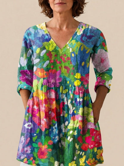 Teresa - Blusa Larga con Estampado Llamativo
