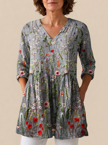 Carmen - Blusa Larga con Estampado Llamativo