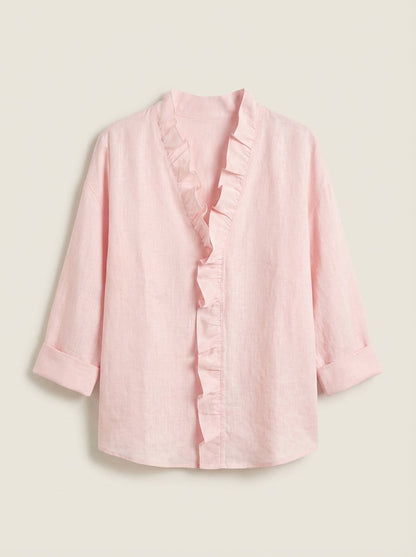 Indie - Blusa con Volantes y Cuello en V