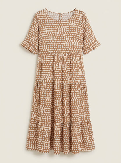 Zara - Vestido Midi de Manga Corta
