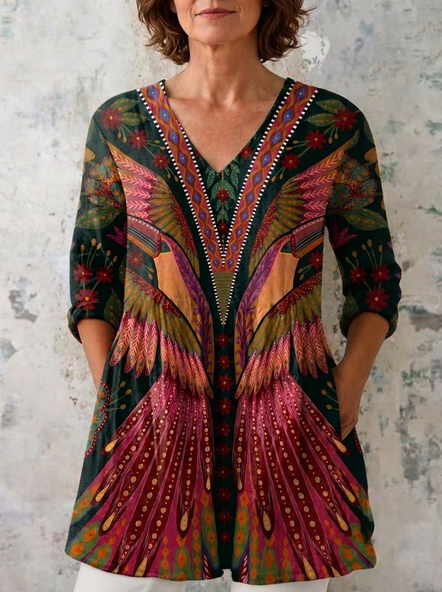 Ana - Blusa Larga con Estampado Llamativo