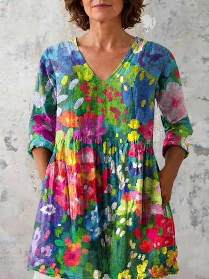 Teresa - Blusa Larga con Estampado Llamativo