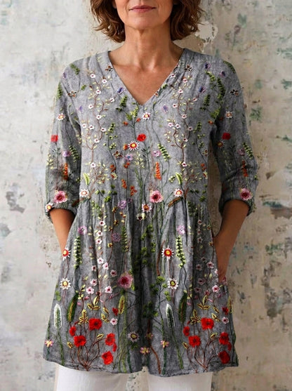 Carmen - Blusa Larga con Estampado Llamativo