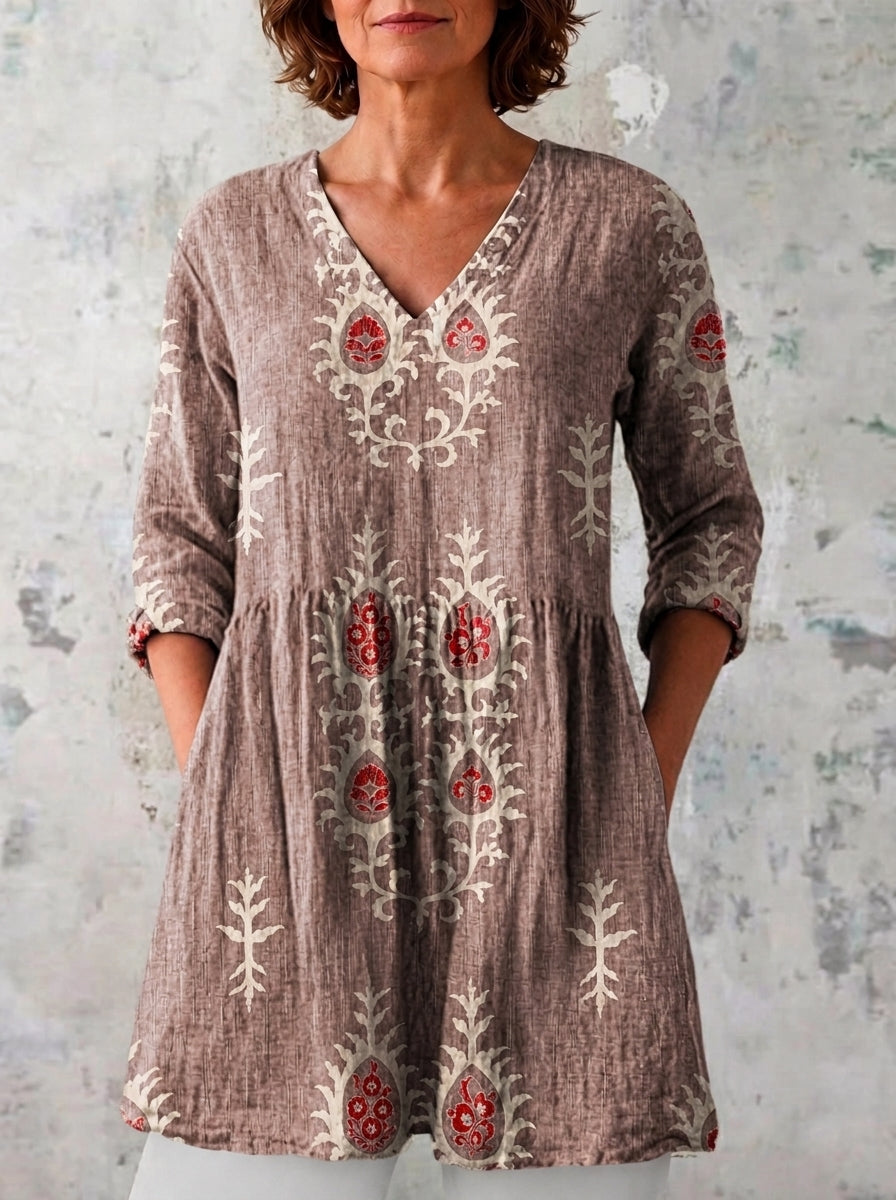 Inma - Blusa Larga con Estampado Llamativo