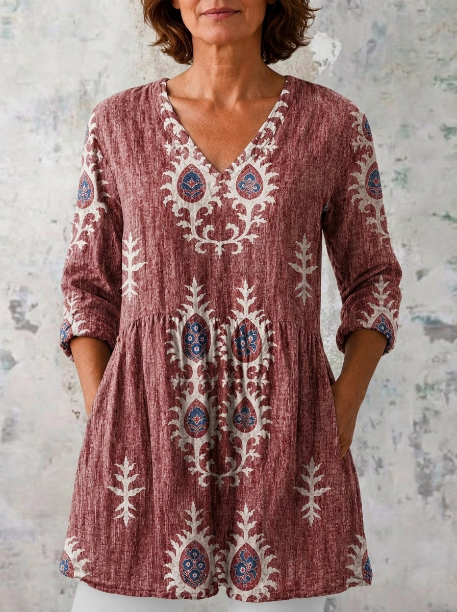 Inma - Blusa Larga con Estampado Llamativo