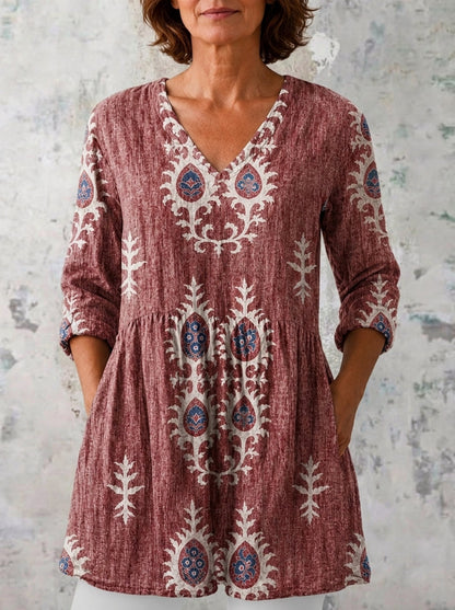 Inma - Blusa Larga con Estampado Llamativo