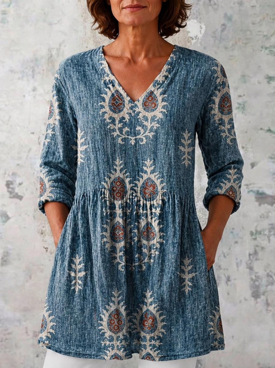 Inma - Blusa Larga con Estampado Llamativo