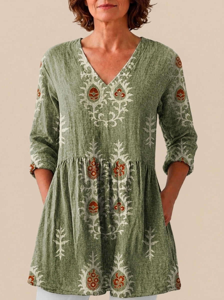 Inma - Blusa Larga con Estampado Llamativo