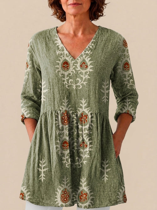 Inma - Blusa Larga con Estampado Llamativo