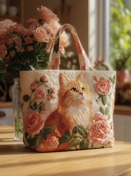 Bolso Artesanal “Gato con Rosas”